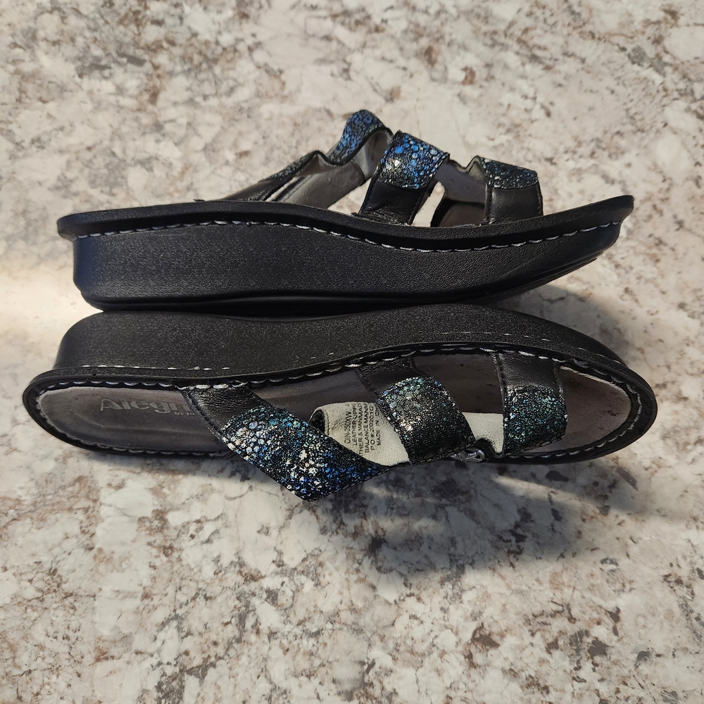 Alegria Kids' Black and Blue Shoes - Picture 3 of 7